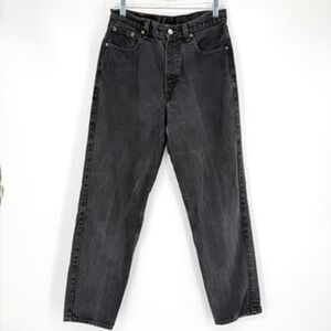 Vintage Levis Loose Regular Fit Black Denim Jeans 00s‎ Y2K High Rise Size 10